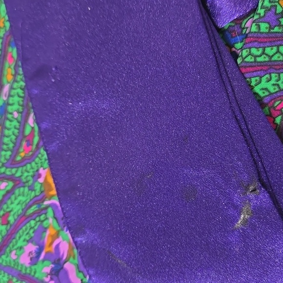 Victoria's Secret Vintage Gold Label Floral Rich Green/Purple/Burgundy Robe, O/S - Picture 6 of 7